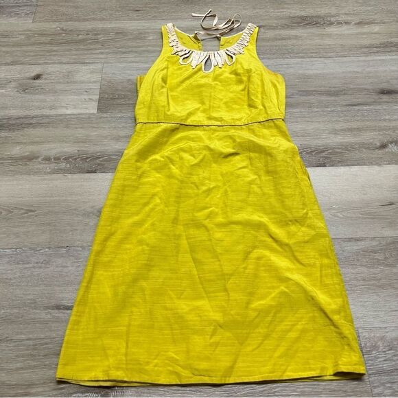 J. Crew Dresses & Skirts - J. Crew Bright Yellow Sleeveless Dress W/ Pockets Size 6 US Silk Blend